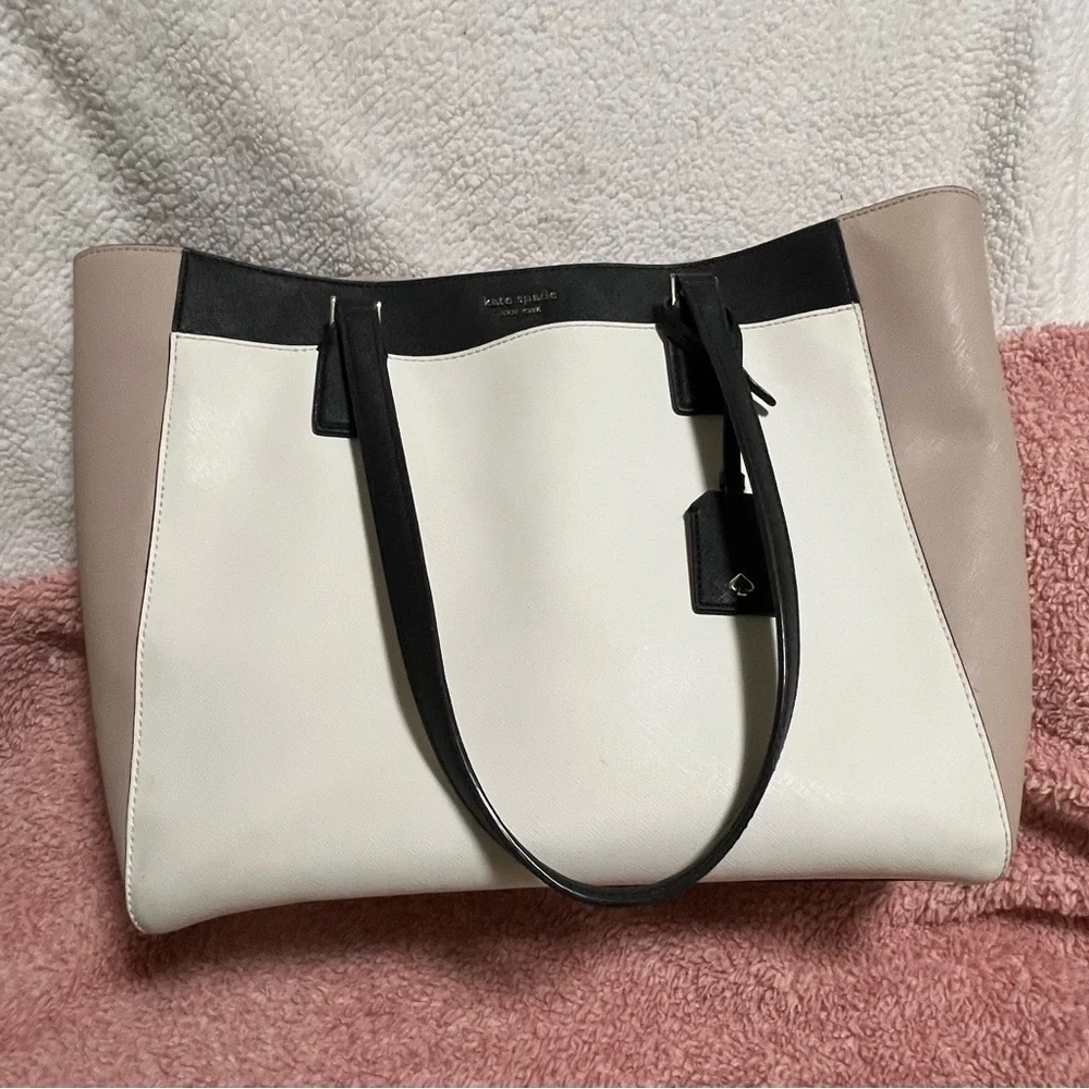 Kate Spade black and white Cameron tote